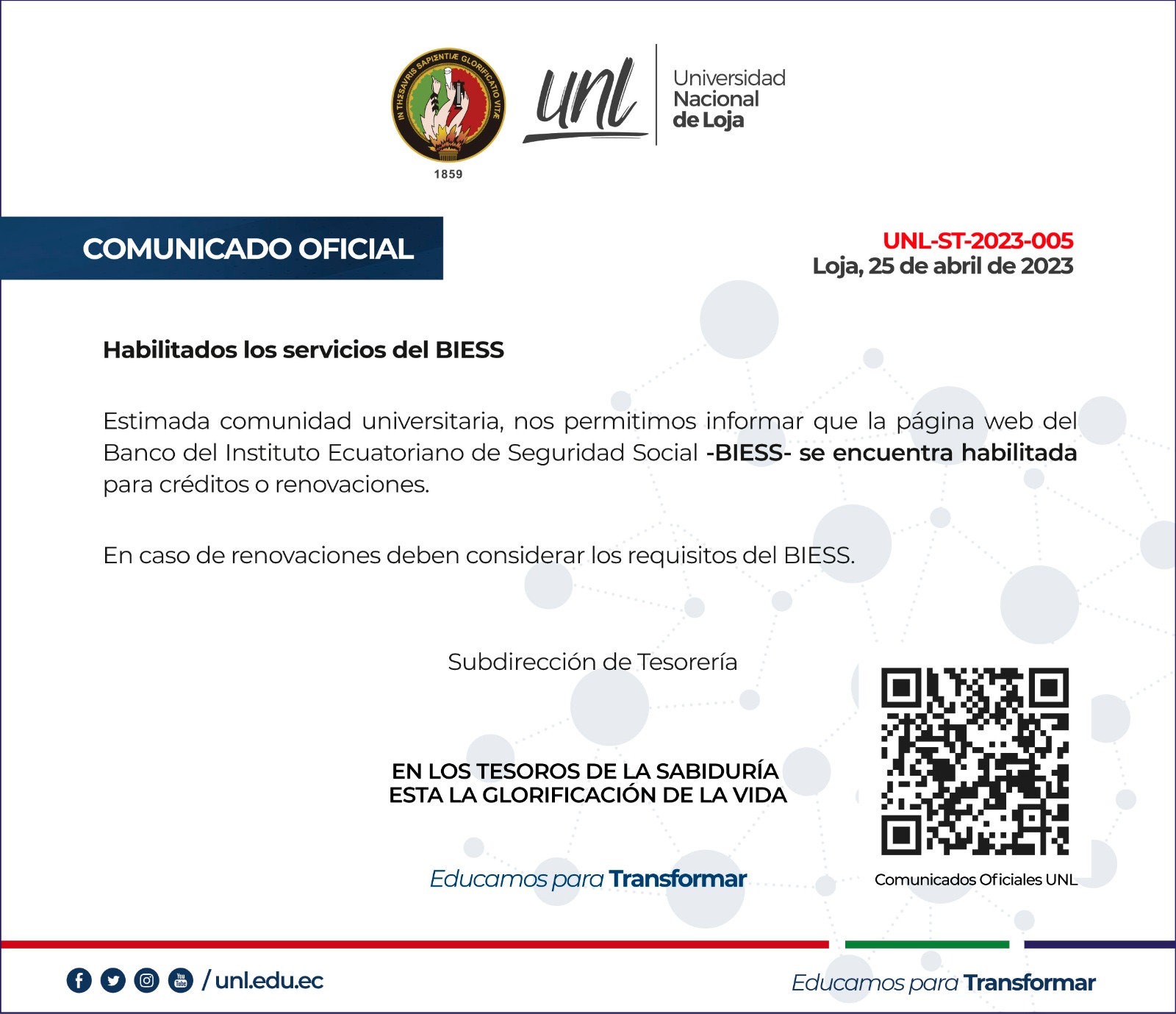Comunicado oficial 