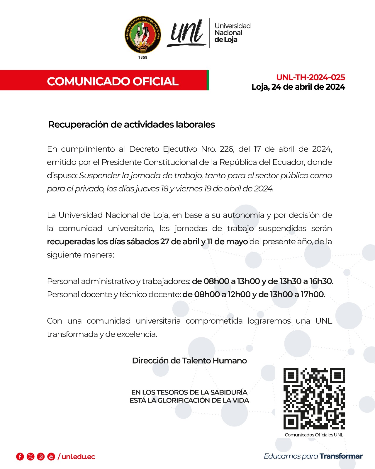 Recuperación de actividades laborales