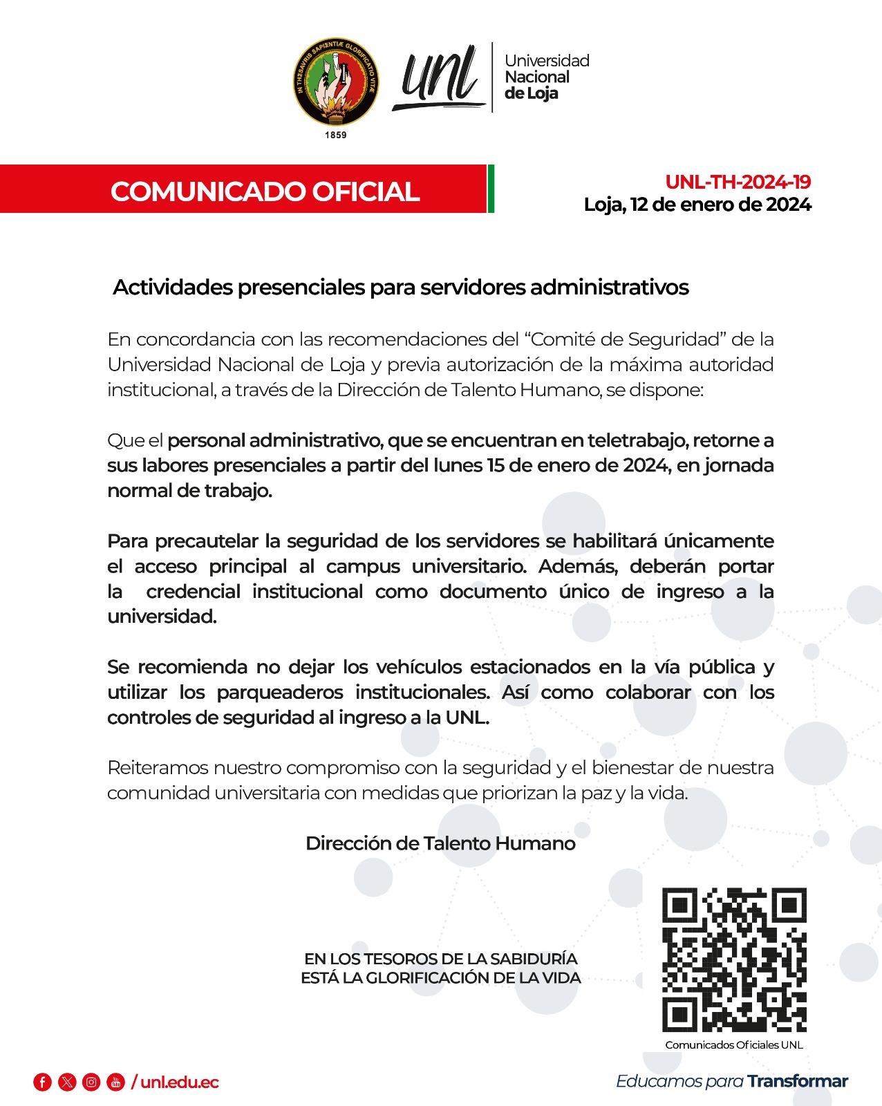 comunicado oficial
