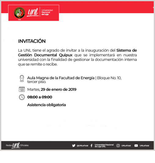 Cronograma de capacitación del Sistema de Gestión  Documental Quipux