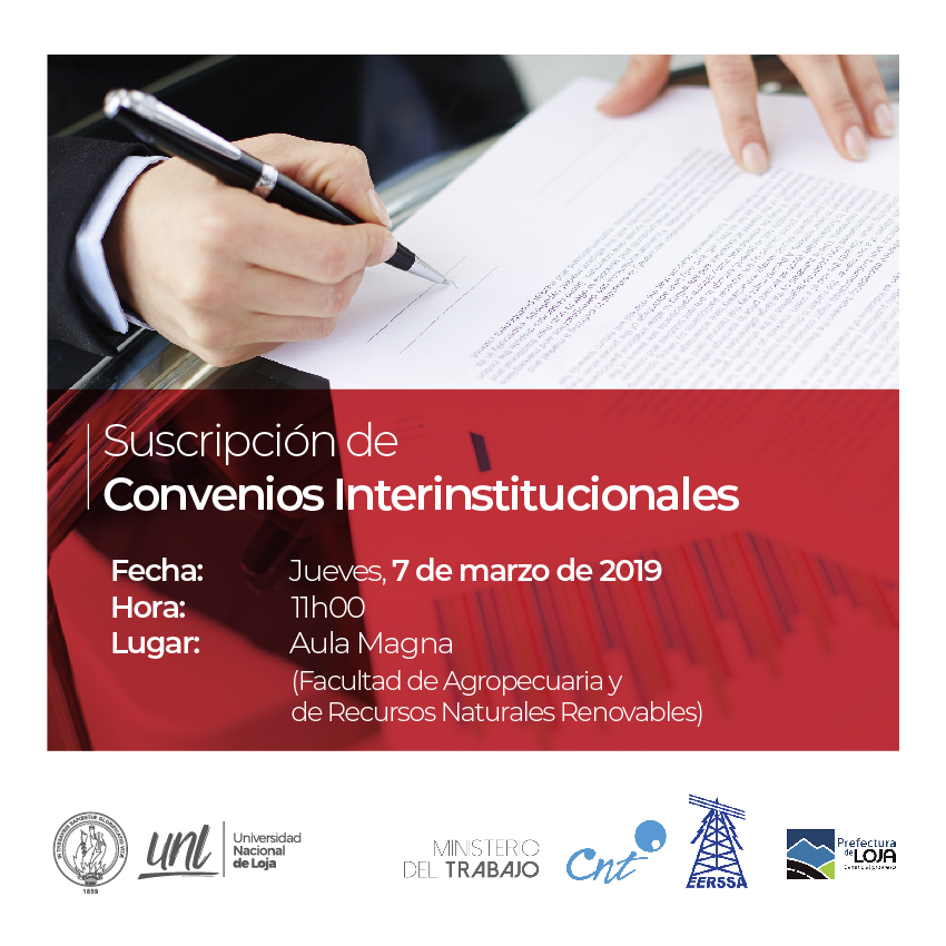 Suscripción de convenios interinstitucionales