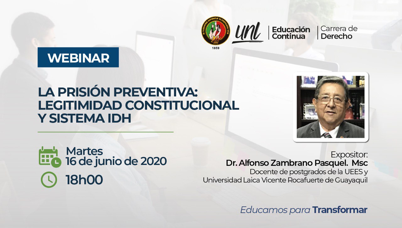 Webinar | Prisión preventiva: legitimidad constitucional y Sistema IDH