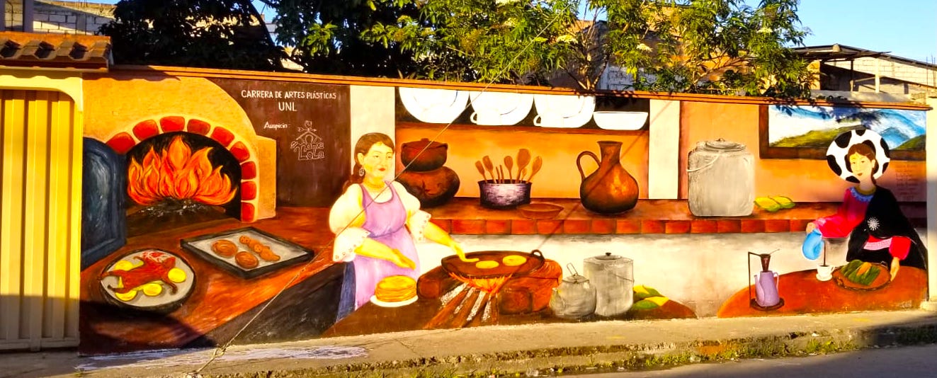 Arte y lojanidades en murales que apoya la Carrera de Artes Plásticas
