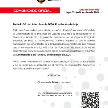 Comunicado Oficial Nro.035 | Suspensión del fluido eléctrico en Administración Central